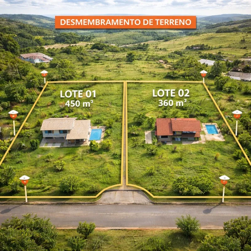 Desmembrar terreno com duas casas